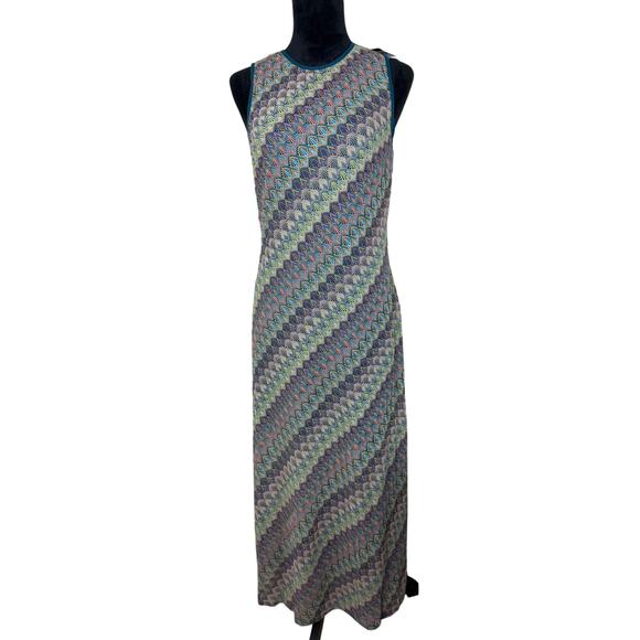 Donna Morgan Blue Multi Dress With Mini Under Dress - Picture 1 of 11